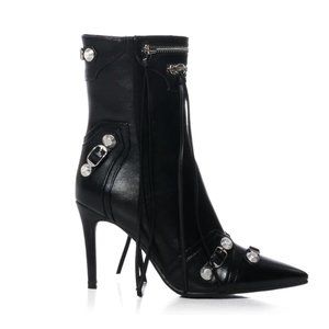 Azalea Wang BROOKLYN BLACK STILETTO ANKLE BOOTIE 9 Akira Leather Goth Alt Boots